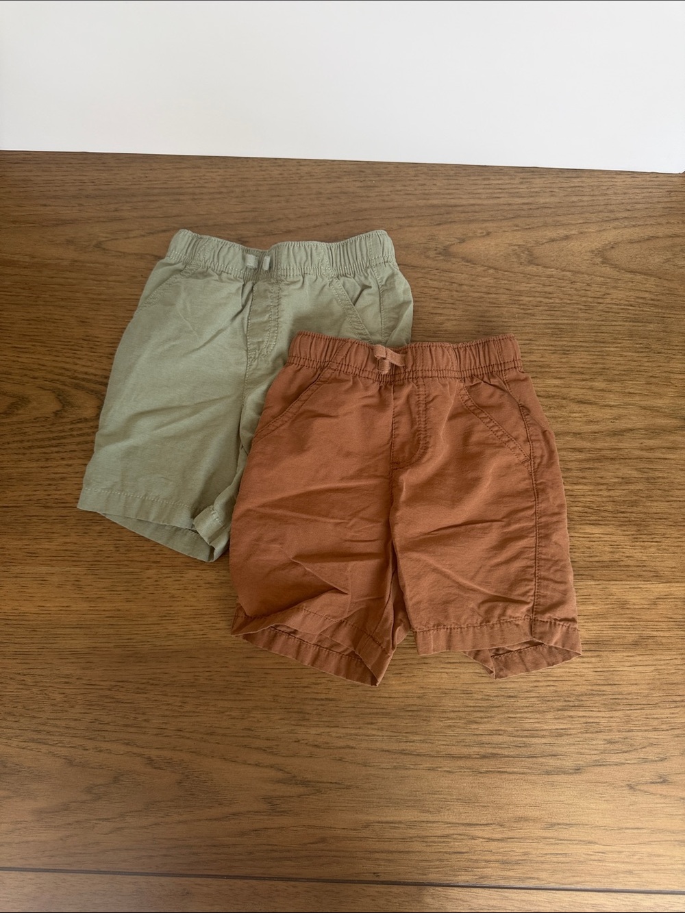 jumping beans Sage Green & Rust Elastic-Waist Kids Shorts